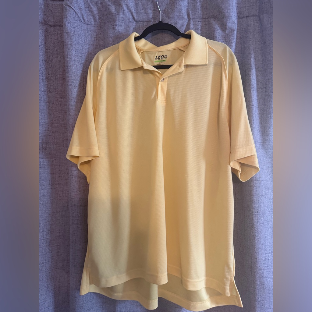 Izod Mens Light Yellow Polo Shirt